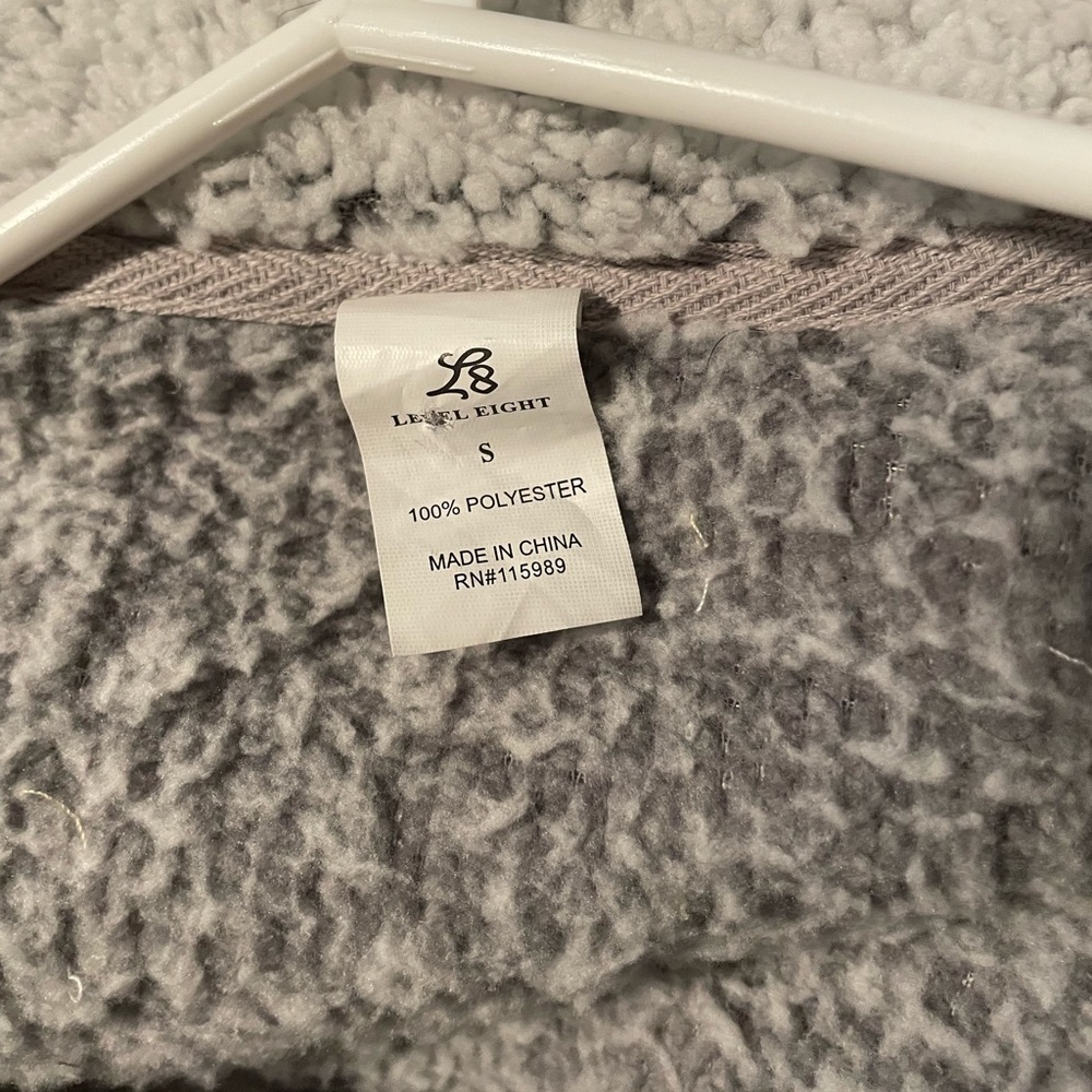 LEVEL EIGHT Fluffy Grey Quarter Zip Sweater - Picture 3 of 3